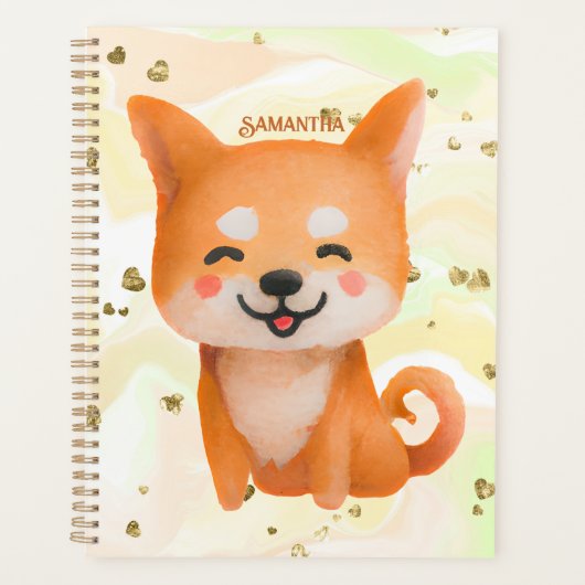Niedlich lächelnd Shiba Inu Planer (Vorderseite)