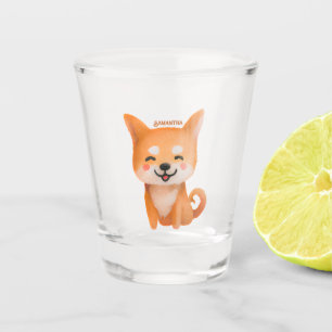 Niedlich lächelnd Shiba Inu Schnapsglas