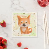 Niedlich lächelnd Shiba Inu Serviette (Beispiel)