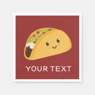 Niedlich lächelnd Taco Party Napkin Serviette