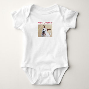 Niedlich Lächelnd Weiße Funny Rentier Weihnachten Baby Strampler