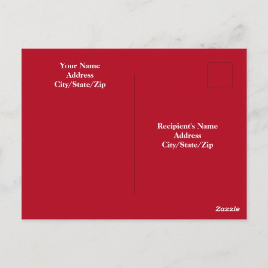 Niedlich Lächelnd Weißer Rentier Hund Roter Weihna Postkarte (Rückseite)