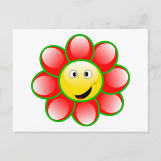 Niedlich Lächelnde Blume Postkarte