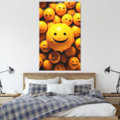 Niedlich lächelnde gelbe Emoji für die Verbreitung Leinwanddruck (Insitu (Schlafzimmer))