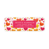 Niedlich lächelnde Herz-Rücksendeadressen-Aufklebe (Vorne)