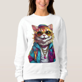 Niedlich lächelnde Katze Sweatshirt