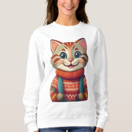 Niedlich lächelnde Katze Sweatshirt