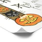 Niedlich Lächelnde Kürbislaterne Schwarze Katze Poster (Ecke)