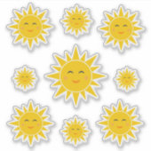 Niedlich lächelnde Sonnen kundenspezifisch geschni Aufkleber (Vorderseite)