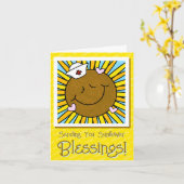 Niedlich lächelnde Sonnenblumenkurse erholen sich  Karte (Gelbe Blume)