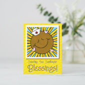 Niedlich lächelnde Sonnenblumenkurse erholen sich Postkarte (Stehend Vorderseite)