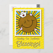 Niedlich lächelnde Sonnenblumenkurse erholen sich Postkarte (Vorne/Hinten)