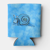 Niedlich Lächelnder Cartoon Blaue Schnecke Dosenkühler (Vorderseite)
