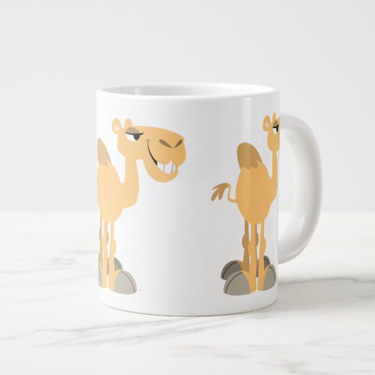 Niedlich Lächelnder Cartoon Camel Jumbo-Tasse (Vorderseite Rechts)