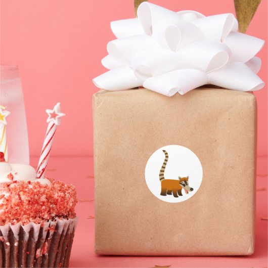 Niedlich Lächelnder Cartoon Coatimundi Aufkleber (Party)