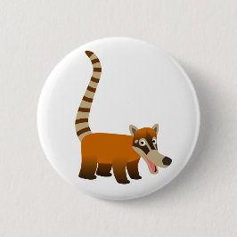 Niedlich Lächelnder Cartoon Coatimundi Button