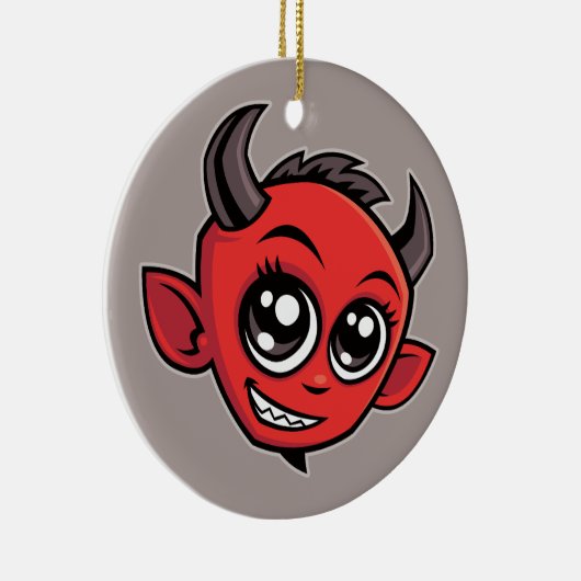 Niedlich lächelnder Cartoon Devil Keramik Ornament (Rechts)