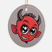 Niedlich lächelnder Cartoon Devil Keramik Ornament (Links)