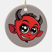 Niedlich lächelnder Cartoon Devil Keramik Ornament (Hinten)