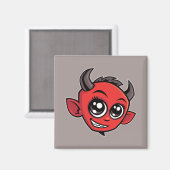 Niedlich lächelnder Cartoon Devil Magnet (Vorderseite/Rückseite)