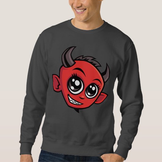 Niedlich lächelnder Cartoon Devil Sweatshirt (Vorderseite)