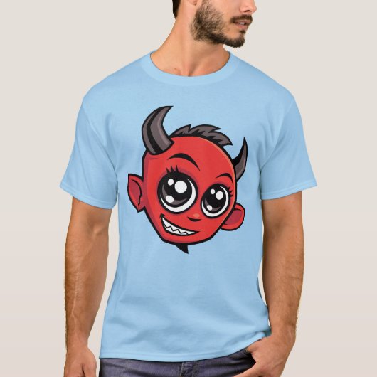 Niedlich lächelnder Cartoon Devil T-Shirt (Vorderseite)