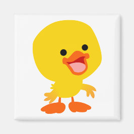 Niedlich Lächelnder Cartoon Duckling Magnet