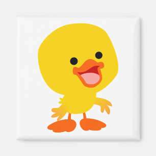 Niedlich Lächelnder Cartoon Duckling Magnet