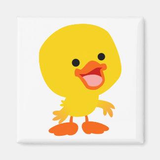 Niedlich Lächelnder Cartoon Duckling Magnet