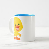 Niedlich Lächelnder Cartoon Entlein Tasse (Vorderseite Links)