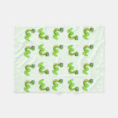 Niedlich Lächelnder Cartoon Gelbe Schlange Fleecedecke (Vorderseite (Horizontal))