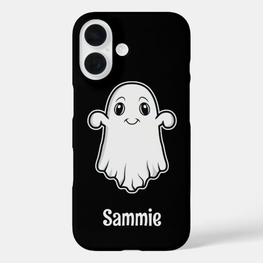 Niedlich Lächelnder Cartoon Ghost mit Individuelle Case-Mate iPhone Hülle (Rückseite)