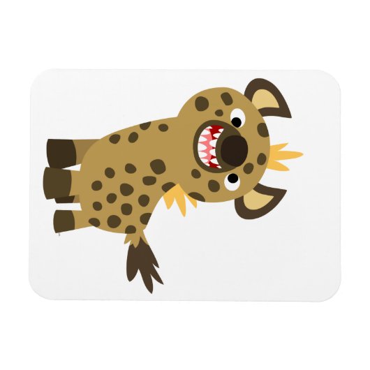 Niedlich Lächelnder Cartoon Hyena Flexible Magnet (Horizontal)