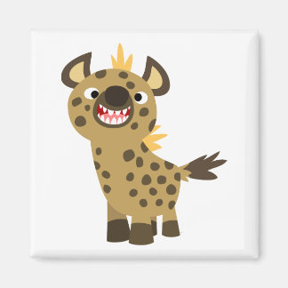 Niedlich Lächelnder Cartoon Hyena Magnet