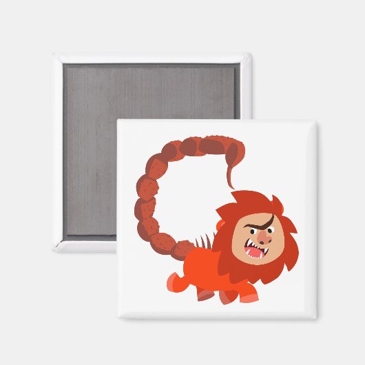 Niedlich Lächelnder Cartoon Manticore Magnet (Vorderseite/Rückseite)
