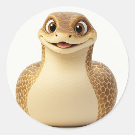 Niedlich Lächelnder Cartoon Schlangen Sticker