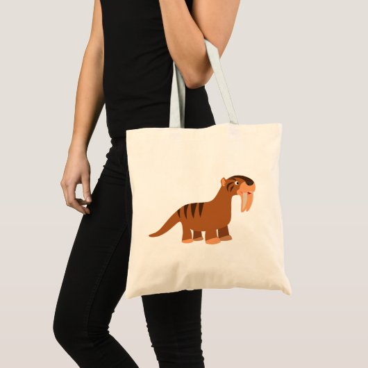 Niedlich Lächelnder Cartoon Thylacosmilus Bag Tragetasche (Vorderseite (Produkt))