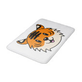 Niedlich Lächelnder Cartoon Tiger Badematte (Schrägansicht)