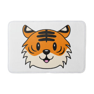 Niedlich Lächelnder Cartoon Tiger Badematte