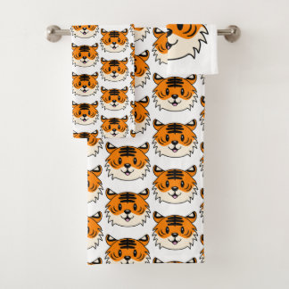 Niedlich Lächelnder Cartoon Tiger Badhandtuch Set