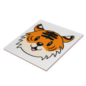 Niedlich Lächelnder Cartoon Tiger Fliese (Seite)