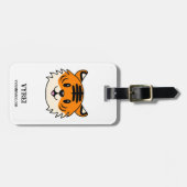 Niedlich Lächelnder Cartoon Tiger Gepäckanhänger (Vorderseite horizontal)