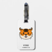 Niedlich Lächelnder Cartoon Tiger Gepäckanhänger (Rückseite vertikal)