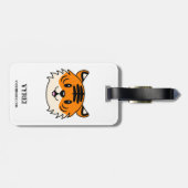 Niedlich Lächelnder Cartoon Tiger Gepäckanhänger (Rückseite horizontal)