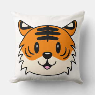 Niedlich Lächelnder Cartoon Tiger Kissen