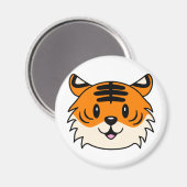 Niedlich Lächelnder Cartoon Tiger Magnet (Vorderseite/Rückseite)