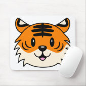 Niedlich Lächelnder Cartoon Tiger Mousepad (Mit Mouse)