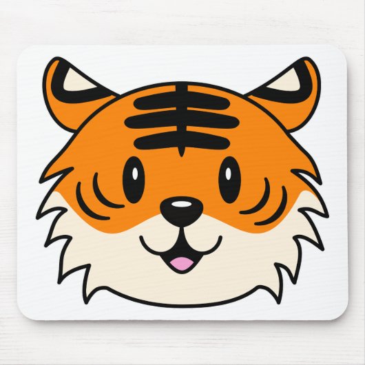 Niedlich Lächelnder Cartoon Tiger Mousepad (Vorne)
