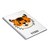 Niedlich Lächelnder Cartoon Tiger Notizblock (Rechte Seite)