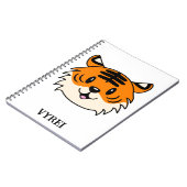Niedlich Lächelnder Cartoon Tiger Notizblock (Linke Seite)
